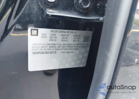 2016 Cadillac Cts Standard z USA, uszkodzony, nr VIN 1G6AP5SX2G0168176